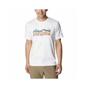 Columbia Mens White Outdoors For Everyone Graphic T-Shirt Large 100% Cotton